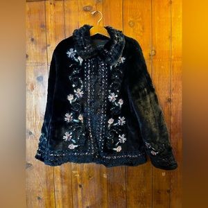 Zara Faux Fur Embroidered Coat